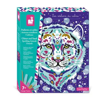 Креативный набор Блёстки и песок Блестящие животные 7+, Janod