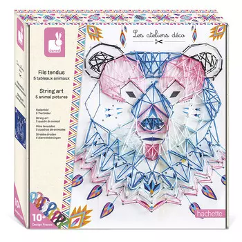Креативный набор Interlace 3D String art Животные 10+, Janod