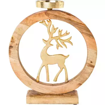 Креативный подсвечник «Рождественское украшение» Creativ Deco, цвет natur/goldfarben