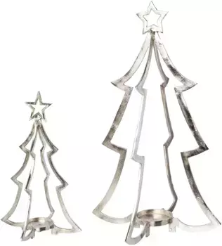 Креативный подсвечник "Рождественское украшение" Creativ deco Высота: 74 см, цвет silberfarben