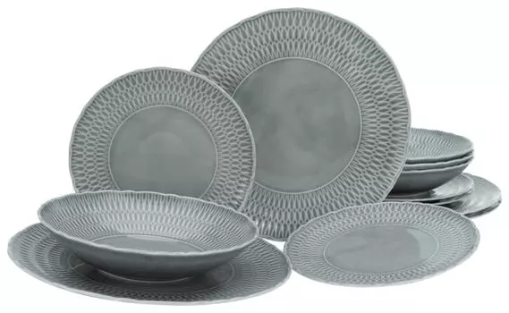 Креативный сервиз софия 12 предметов Creatable, серый