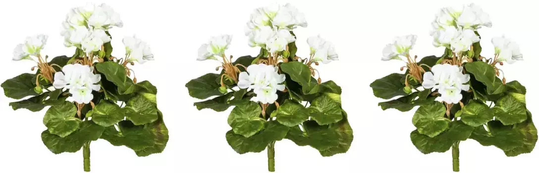 Креативный зеленый искусственный цветок "Мини-герань" Creativ green 24 см, белый