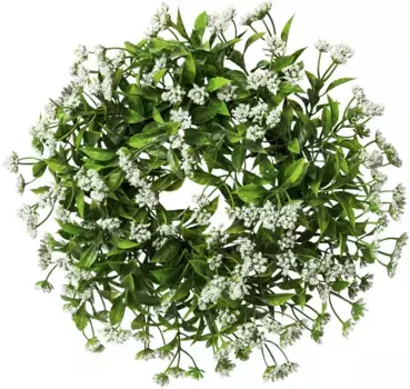 Креативный зеленый искусственный венок "Русский венок" Creativ green /33х10 см, белый