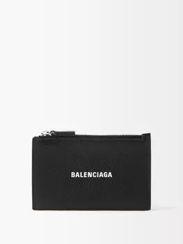Кредитница из кожи Balenciaga, черный