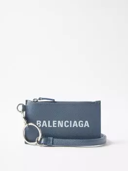 Кредитница из кожи Balenciaga, синий
