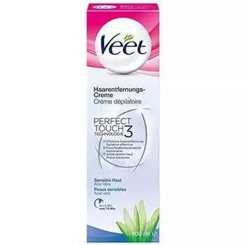 Крем для депиляции для чувствительной кожи с алоэ вера и витамином Е 100мл, Veet