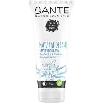 Крем для душа Natural Dreams с органическим маслом ванили и кокоса, 200 мл, Sante Naturkosmetik