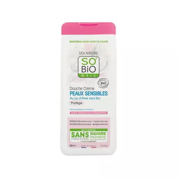 Крем для душа с алоэ вера для чувствительной и реактивной кожи, 650 мл So'Bio Etic ele i kremy pod prysznic