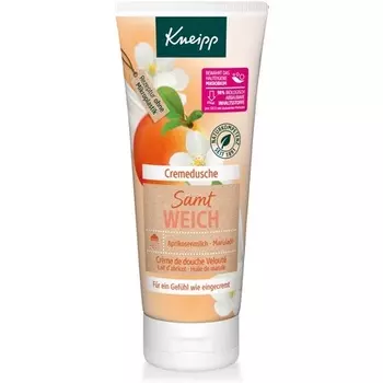 Крем для душа Velvety Soft с абрикосовым молочком и маслом марулы 200мл, Kneipp