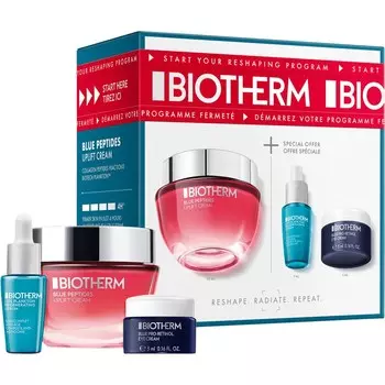 Крем для лица Biotherm Blue Peptides Routine Set, Blue Peptides Uplift Cream 50 ml + Life Plankton Elixir 7 ml + Blue Therapy Pro-Retinol Eye Cream 5 ml / 1 Stk.