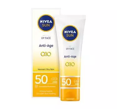 Крем для лица против морщин SPF50 50мл Nivea, Sun UV Face Anti-Age Q10
