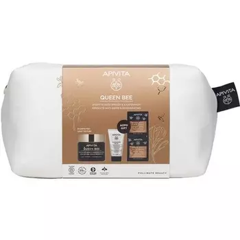 Крем для лица Queen Bee с легкой текстурой 50 мл с очищающим молочком 3 в 1 50 мл и желейной маской для лица 2x8 мл Apivita