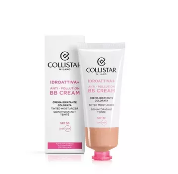 Крем для лица с тонирующим эффектом SPF30 idroattiva+ antipollution bb cream tinted moisturizer spf 30 Collistar, цвет light