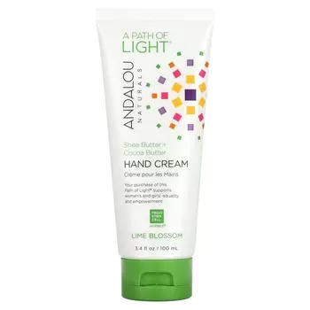 Крем для рук Andalou Naturals A Path of Light с маслом ши и маслом какао, 100 мл