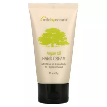 Крем для рук Mild By Nature с аргановым маслом, маслом марулы и кокосовым маслом, а также успокаивающим маслом ши без запаха, 2,5 унции (71 г)