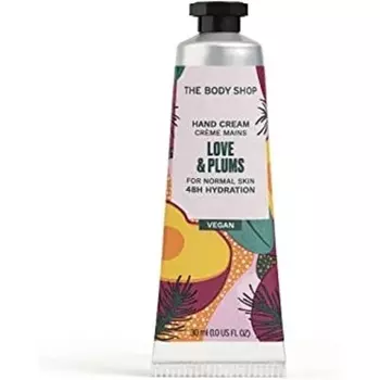 Крем для рук The Body Shop Love & Plums 30 мл, 48-часовое увлажнение, сочный и праздничный аромат, веганский Humidex