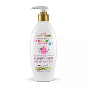 Крем для сухих и поврежденных волос, 177 мл Organix, Frizz-Defying + Coconut Miracle Oil, Air Dry Cream