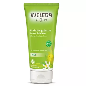 Крем-Гель для душа с цитрусовыми фруктами citrus creamy body wash Weleda, 200 мл