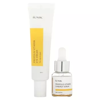 Крем и сыворотка для глаз с прополисом и витаминами iUNIK, 2 предмета
