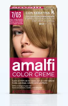 Крем-краска для волос 7/03 ЗОЛОТО СРЕДНЕ-БЛОНД AMALFI