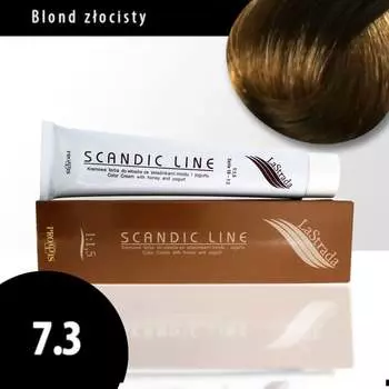 Крем-краска для волос 7.3 золотистый блондин Scandic Line LaStrada 100мл