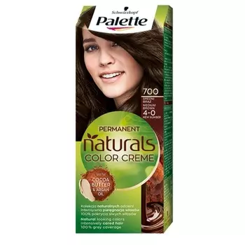 Крем-краска для волос Permanent Naturals Color с маслом какао и аргановым маслом 700 4-0 средне-коричневый Palette