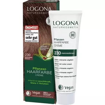 Крем-краска для волос Plant 230 Каштановый с хной 150 мл - Тик, Logona Naturkosmetik