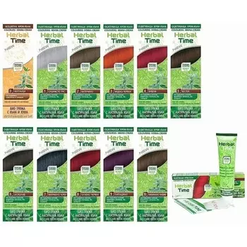 Крем-краска с экстрактом хны, натуральный краситель для волос 75 мл Herbal Time