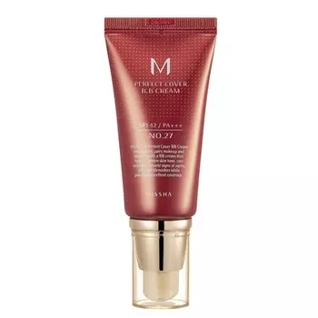 Крем M Perfect Bb № 27 Медово-бежевый для кожи среднего и загара Spf 42 Pa +++, 1,69 жидких унций, Missha