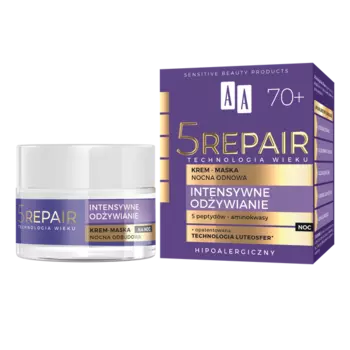 Крем-маска для лица 70+ ночная реконструкция, 50 мл Aa Technologia wieku 5repair