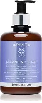 Крем-очищающая пена для лица и области вокруг глаз Apivita Cleansing Foam Face & Eyes, 300 ml