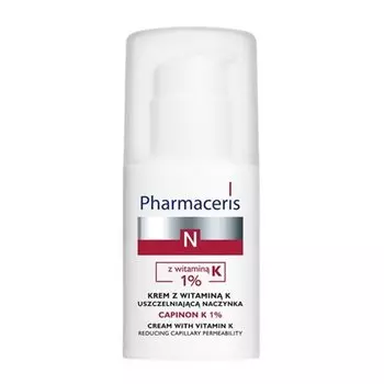 Крем с витамином К, закупоривающий капилляры, 30 мл Pharmaceris, N Capinon K 1%