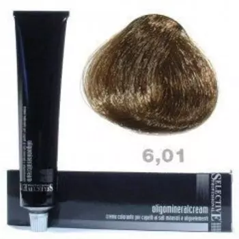 Крем-селективный олигоминерал, Краска для волос, 6.01 Темно-пепельный блондин, Selective