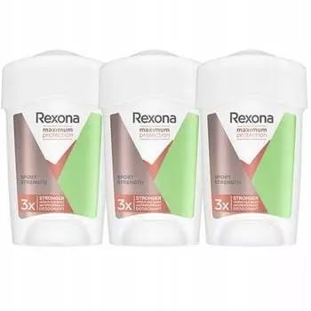 Крем-стик для блокировки пота Maximum Protection Sport Strength, 3x45 мл Rexona