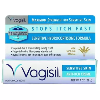 Крем Vagisil против зуда для чувствительной кожи, 28 г