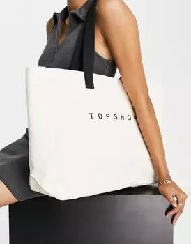 Кремовая большая сумка Topshop