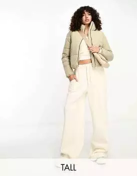 Кремовая дутая куртка с высоким воротником Only Tall