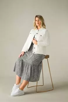 Кремовая джинсовая куртка Curve Live Unlimited, бежевый