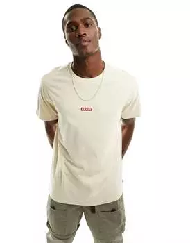 Кремовая футболка Levi's с логотипом в центре