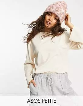 Кремовая футболка с длинными рукавами и широкими рукавами ASOS DESIGN Petite