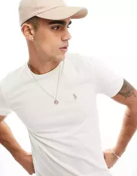 Кремовая футболка с логотипом Polo Ralph Lauren