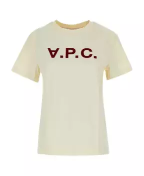Кремовая хлопковая футболка A.P.C., желтый