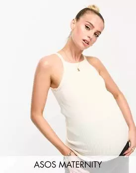 Кремовая майка для беременных с высоким квадратным вырезом ASOS DESIGN ASOS Maternity