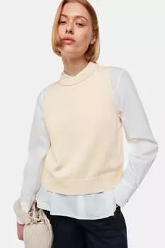 Кремовая майка в рубчик в стиле инди Whistles, бежевый