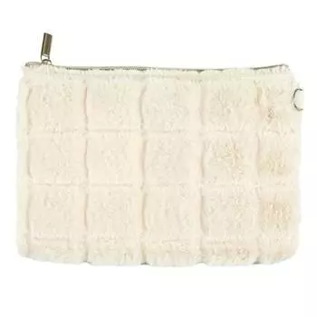 Кремовая меховая косметичка Intesi