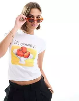 Кремовая мини-футболка с надписью Des Oranges ASOS DESIGN