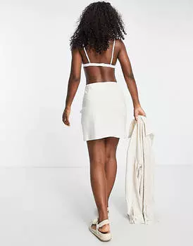 Кремовая мини-юбка из бархатного вельвета The Frolic