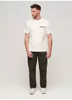 Кремовая мужская футболка с круглым вырезом и принтом M1011896B22C_TATTOO GRAPHIC LOOSE T Superdry, кремовый