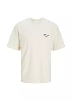 Кремовая мужская футболка с круглым вырезом JORBILLY SPINNOVA TEE SS CREW NECK Jack & Jones, кремовый