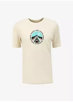 Кремовая мужская футболка с круглым вырезом JORLAFAYETTE TEE SS CREW NECK 1 FST Jack & Jones, кремовый